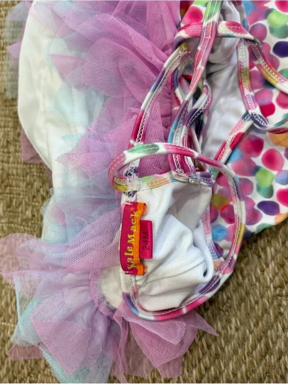 Penelope Mack Pink Multi-Color Tutu Two-Piece Swimsuit